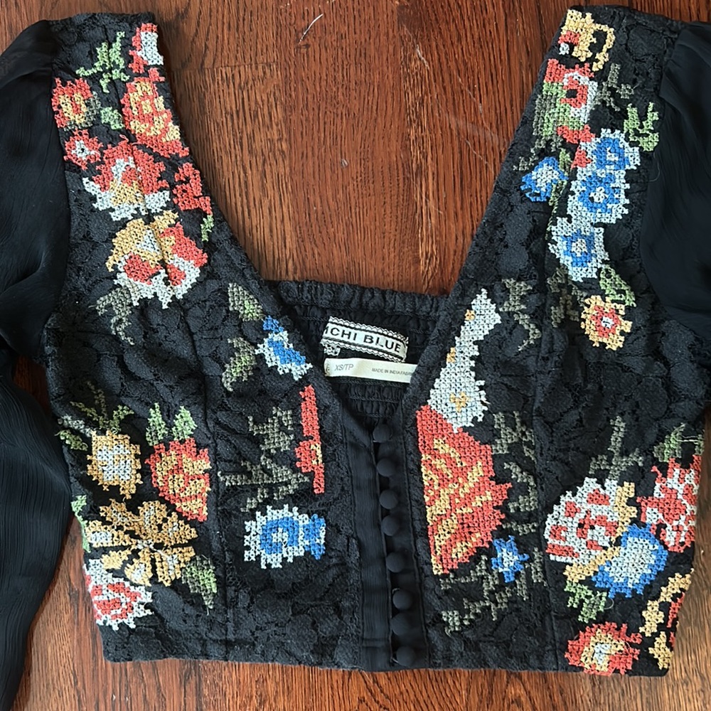 Kimchi Blue | Embroidered crop Top